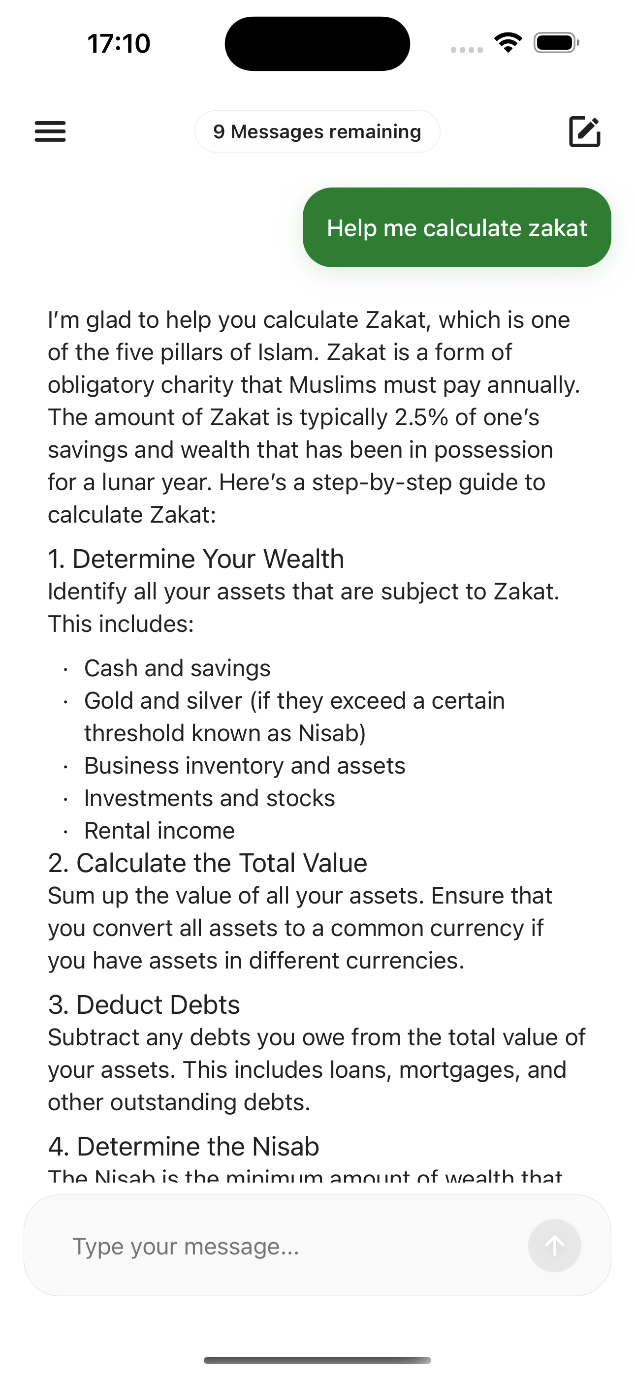 Hidaya Zakat Calculation
